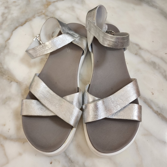 WOJAS Coastal Style Silver Chunky Sandals? Sz 38 - Picture 5 of 11
